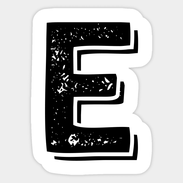 Capital Letter E Name Initial Monogram Sticker by FTF DESIGNS